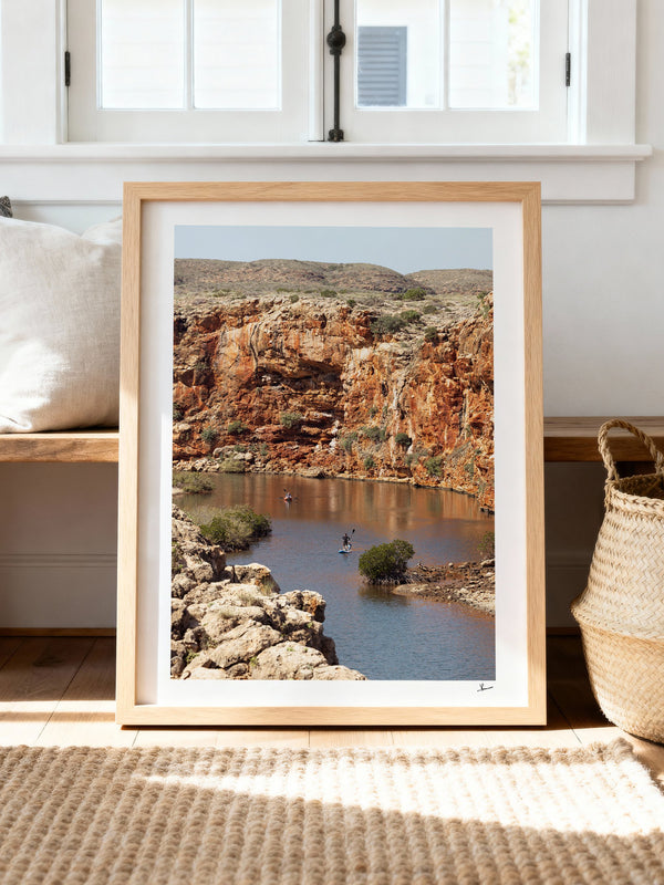 Yardie Creek — framed wall art print styled in a room · Australia Unseen