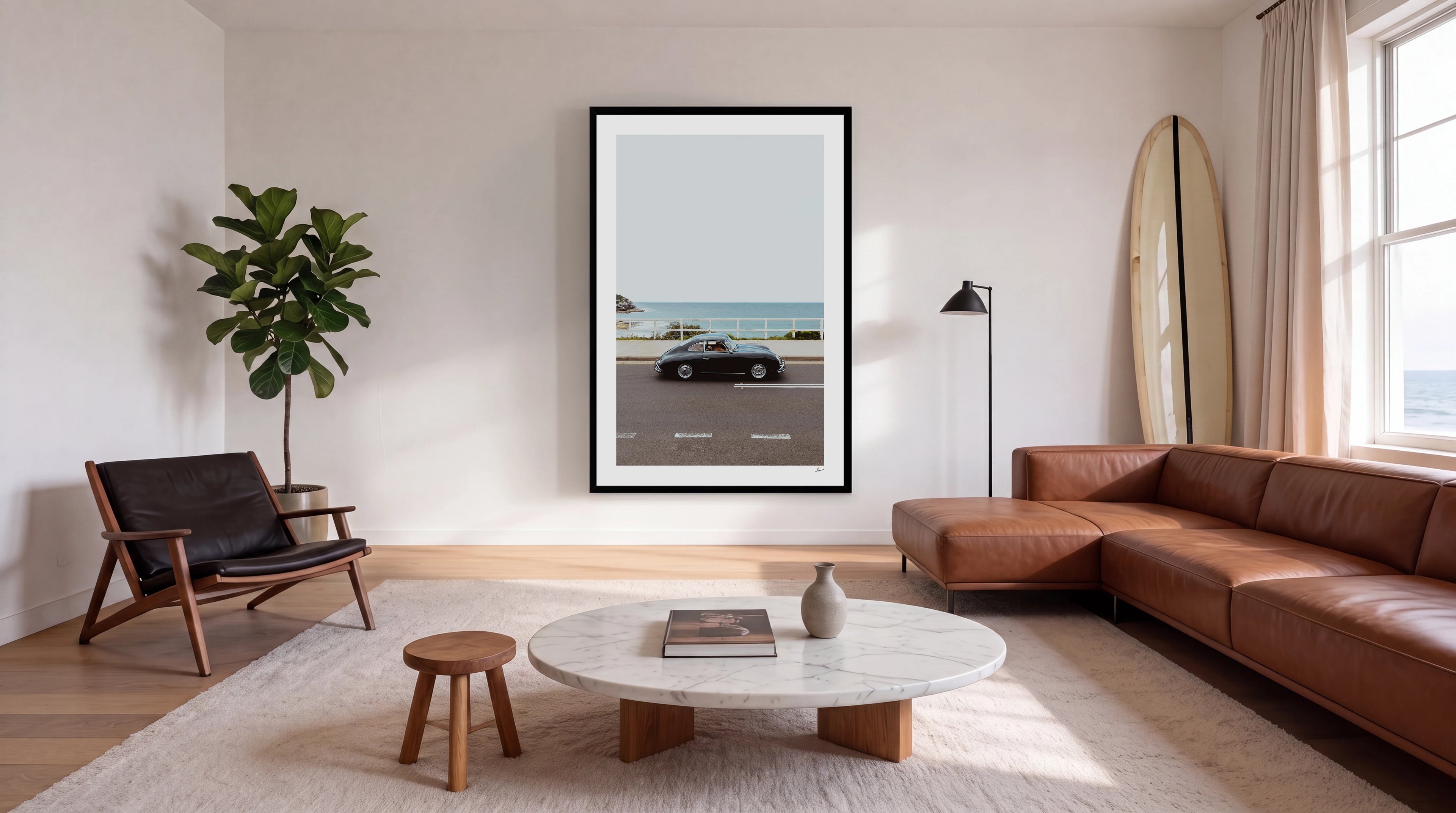 Ocean Drive 01 - Porsche 356 - Wall Art Print