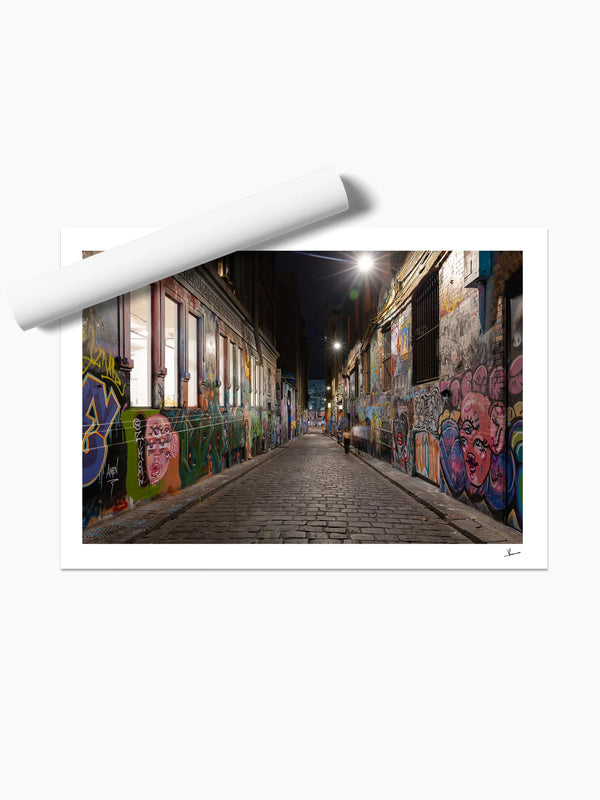Laneway Lights – Melbourne Street Art Wall Art Print