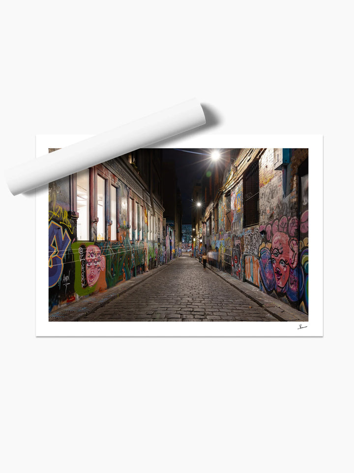 Laneway Lights – Melbourne Street Art Wall Art Print