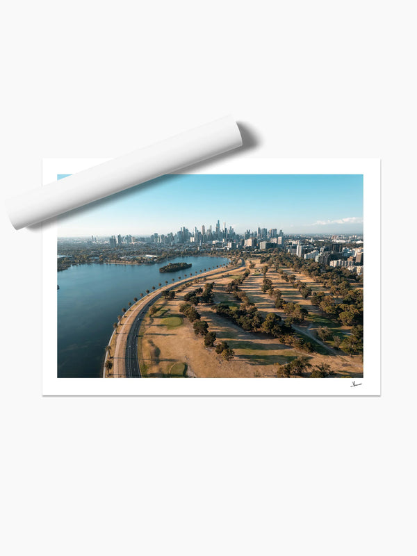 Melbourne Skyline 01 - Albert Park Wall Art Print