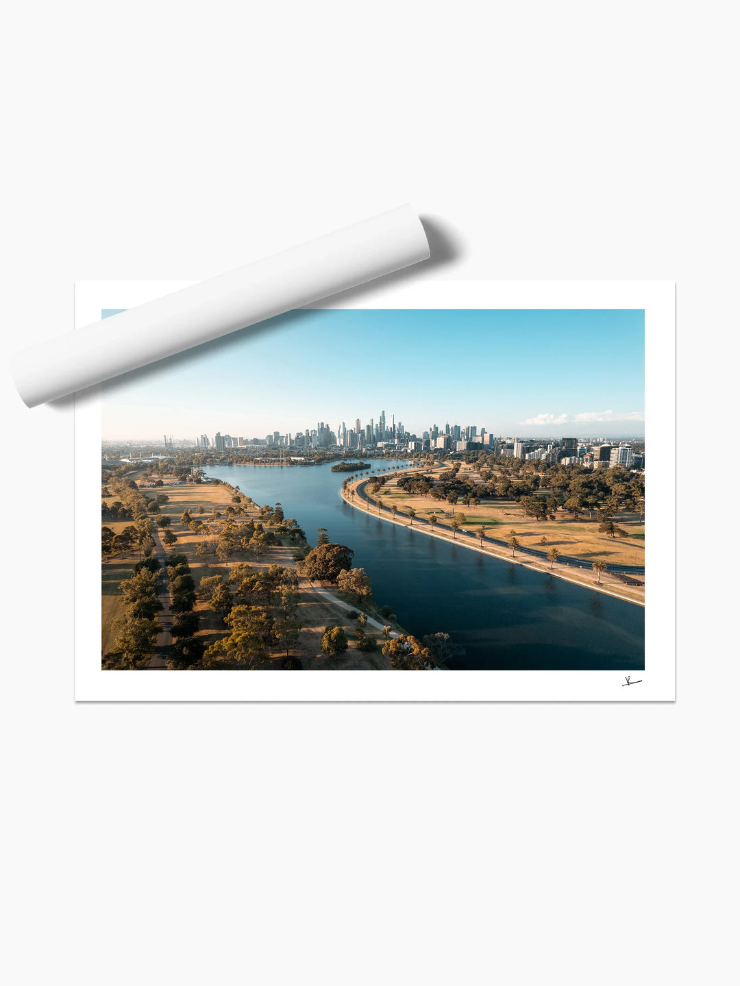 Melbourne Skyline 02 - Albert Park Wall Art Print