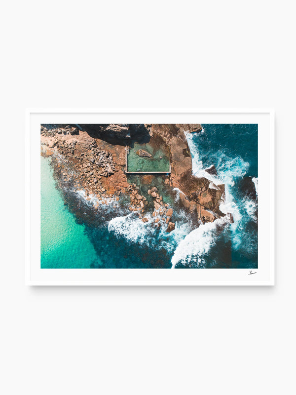 Low Tide Geometry – North Curl Curl Pool Aerial Wall Art Print