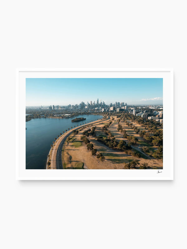 Melbourne Skyline 01 - Albert Park Wall Art Print