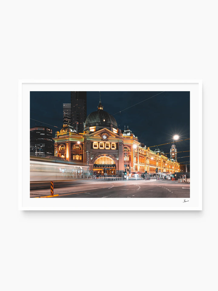 Flinders Street Station (night time) - Wall Art Print