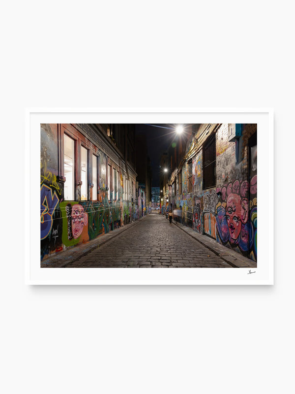 Laneway Lights – Melbourne Street Art Wall Art Print