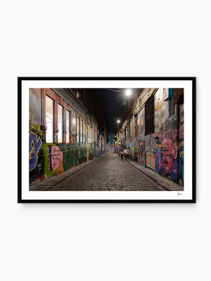 Laneway Lights – Melbourne Street Art — wall art print by Vincent Rommelaere · Australia Unseen