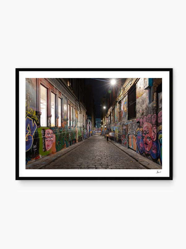 Laneway Lights – Melbourne Street Art Wall Art Print