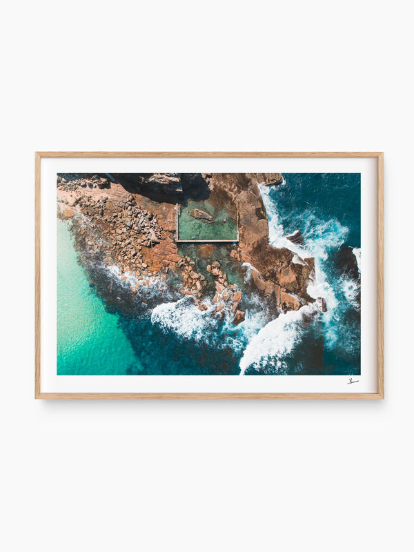 Low Tide Geometry – North Curl Curl Pool Aerial Wall Art Print