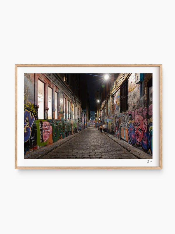 Laneway Lights – Melbourne Street Art Wall Art Print