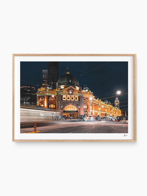 Flinders Street Station (night time) - Wall Art Print