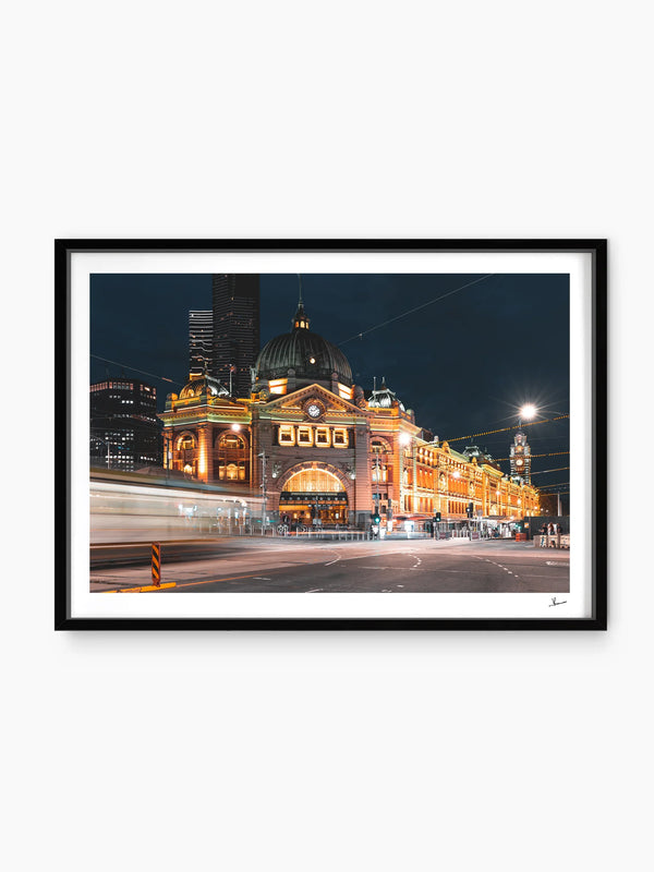 Flinders Street Station (night time) - Wall Art Print