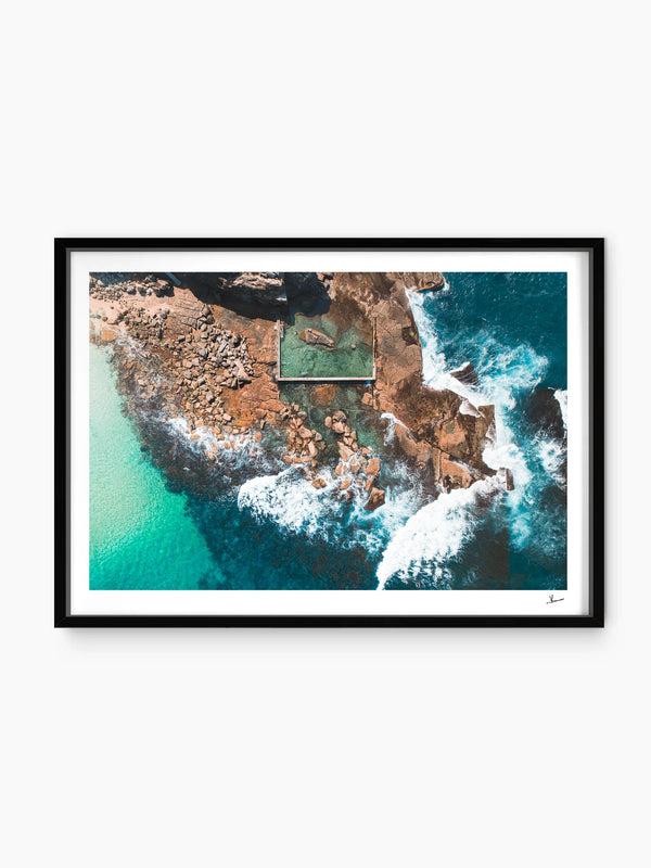 Low Tide Geometry – North Curl Curl Pool Aerial Wall Art Print