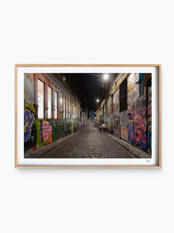 Laneway Lights – Melbourne Street Art Wall Art Print