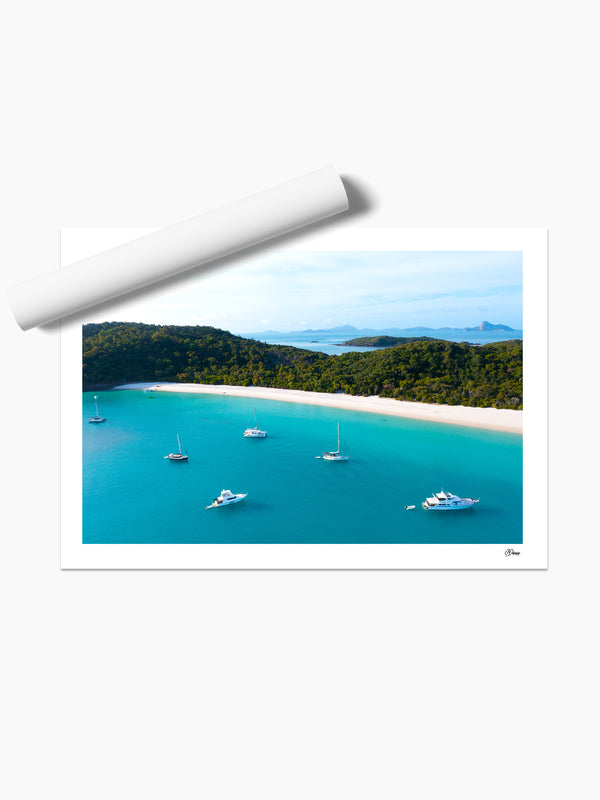Anchored Bliss - South Whitehaven - Whitsundays Wall Art Print - Australia Unseen
