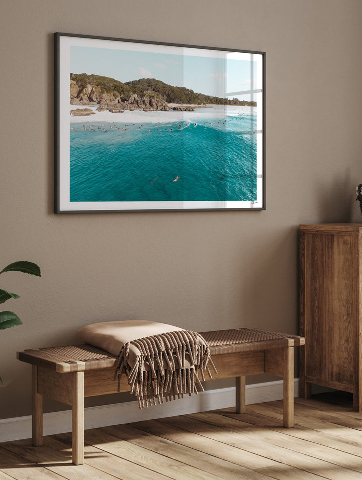 Byron Bay - The Pass 07 (with dolphins) - Wall Art Print - Australia Unseen