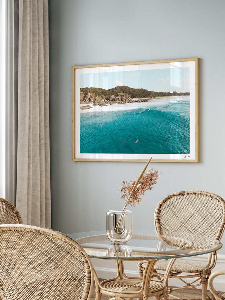 Byron Bay - The Pass 07 (with dolphins) - Wall Art Print - Australia Unseen