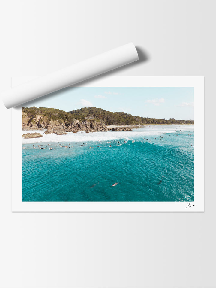 Byron Bay - The Pass 07 (with dolphins) - Wall Art Print - Australia Unseen