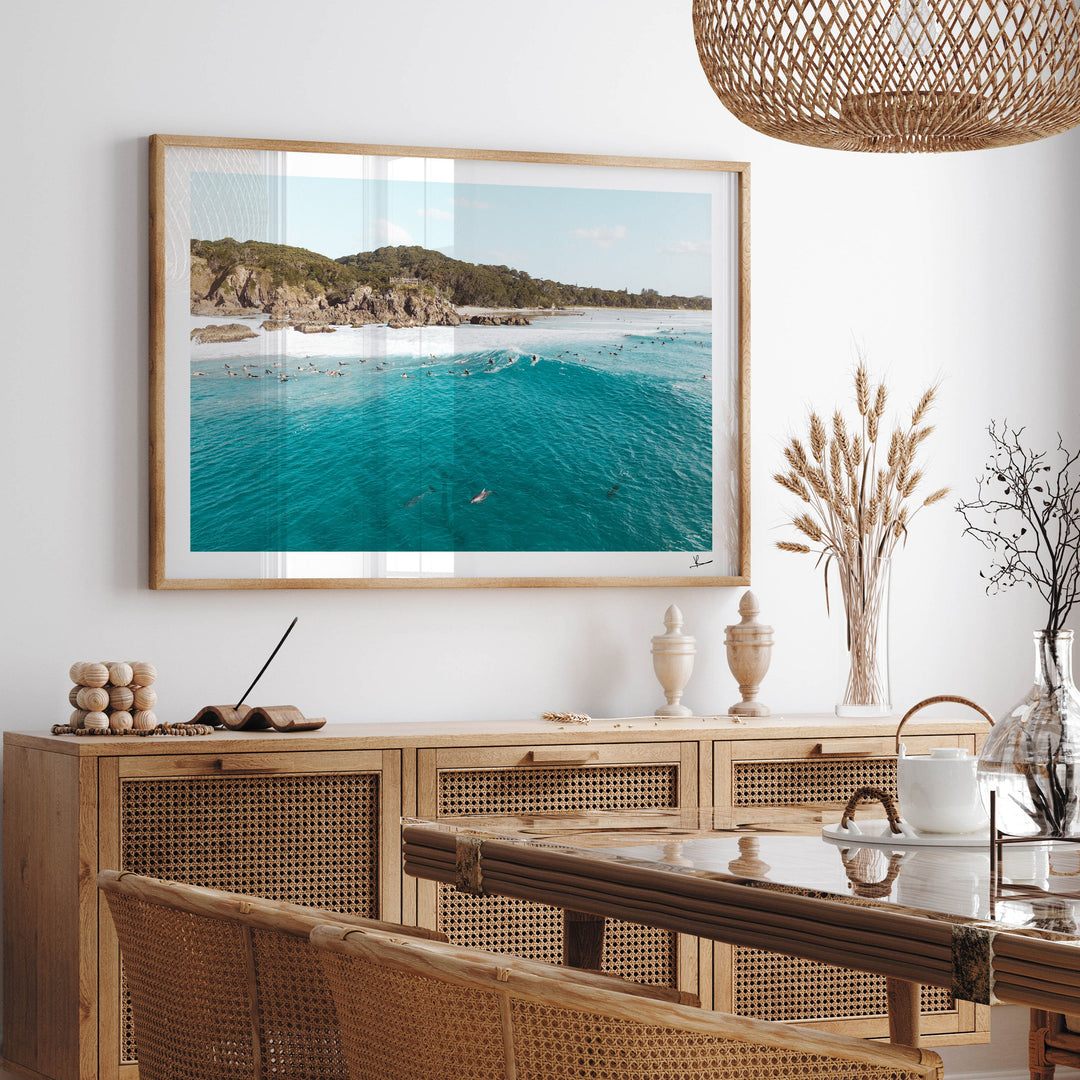 Byron Bay - The Pass 07 (with dolphins) - Wall Art Print - Australia Unseen