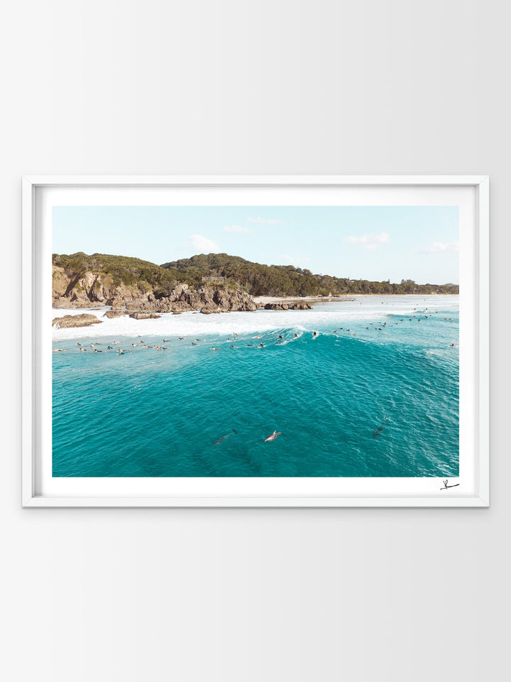 Byron Bay - The Pass 07 (with dolphins) - Wall Art Print - Australia Unseen