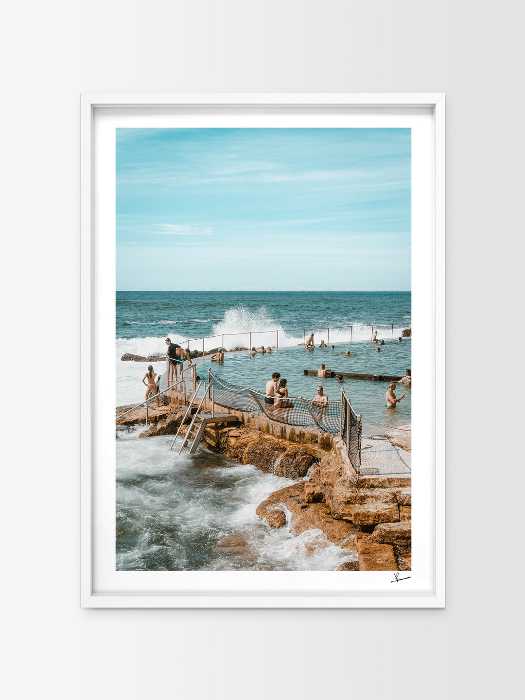 IN STOCK: Bronte Pool 07 (47x68cm) - White Shadowbox frame - PICK - UP ONLY - Australia Unseen