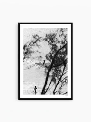 Ocean Silhouettes, Byron Bay — black & white surf wall art print by Vincent Rommelaere · Australia Unseen