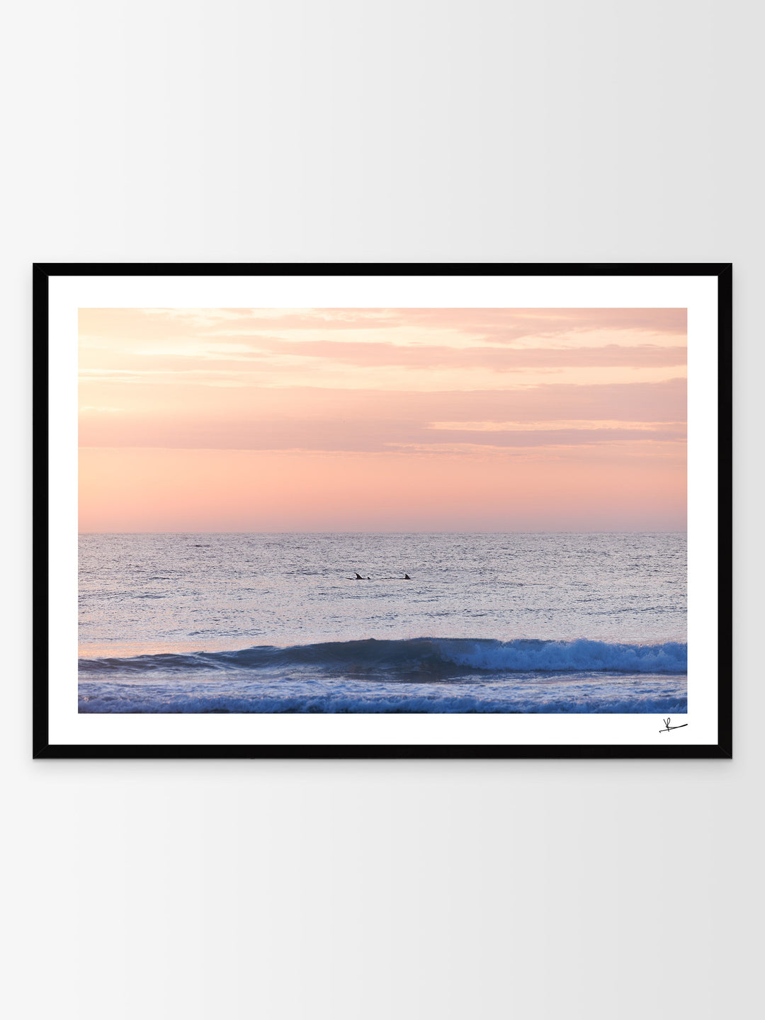 Pastel Sunrise with Dolphins (Boomerang Beach) - Wall Art Print - Australia Unseen