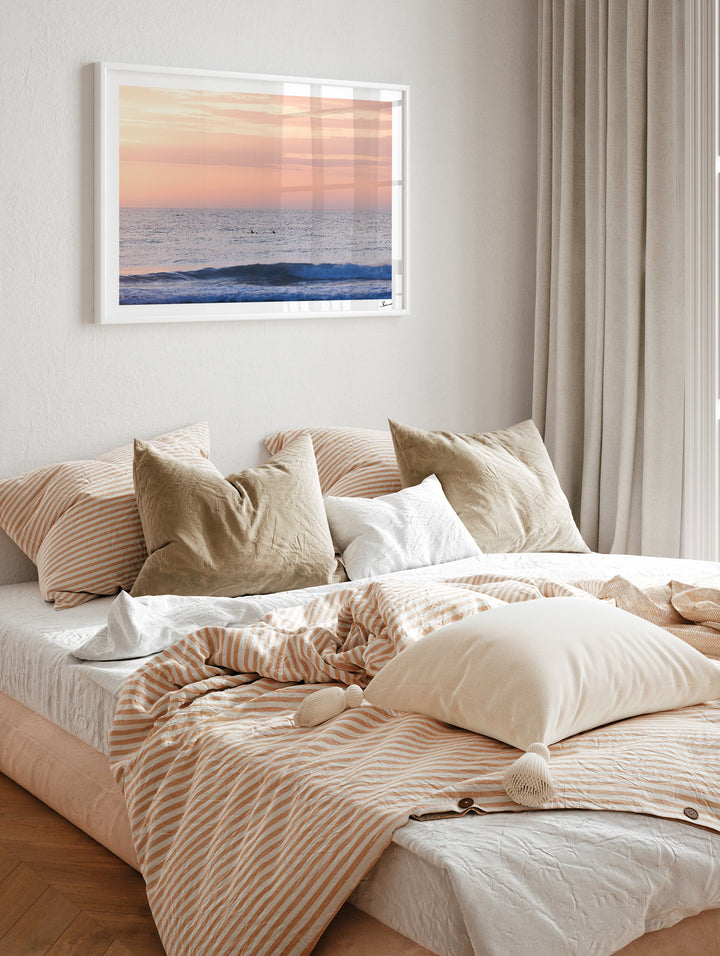 Pastel Sunrise with Dolphins (Boomerang Beach) - Wall Art Print - Australia Unseen