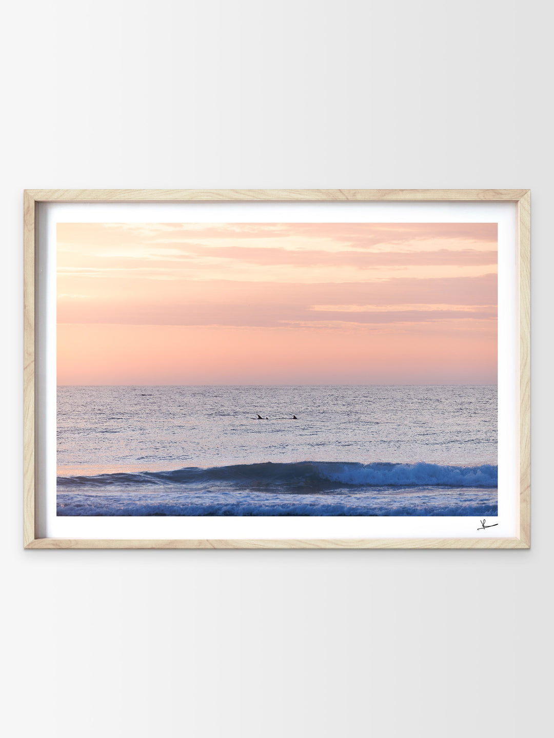 Pastel Sunrise with Dolphins (Boomerang Beach) - Wall Art Print - Australia Unseen