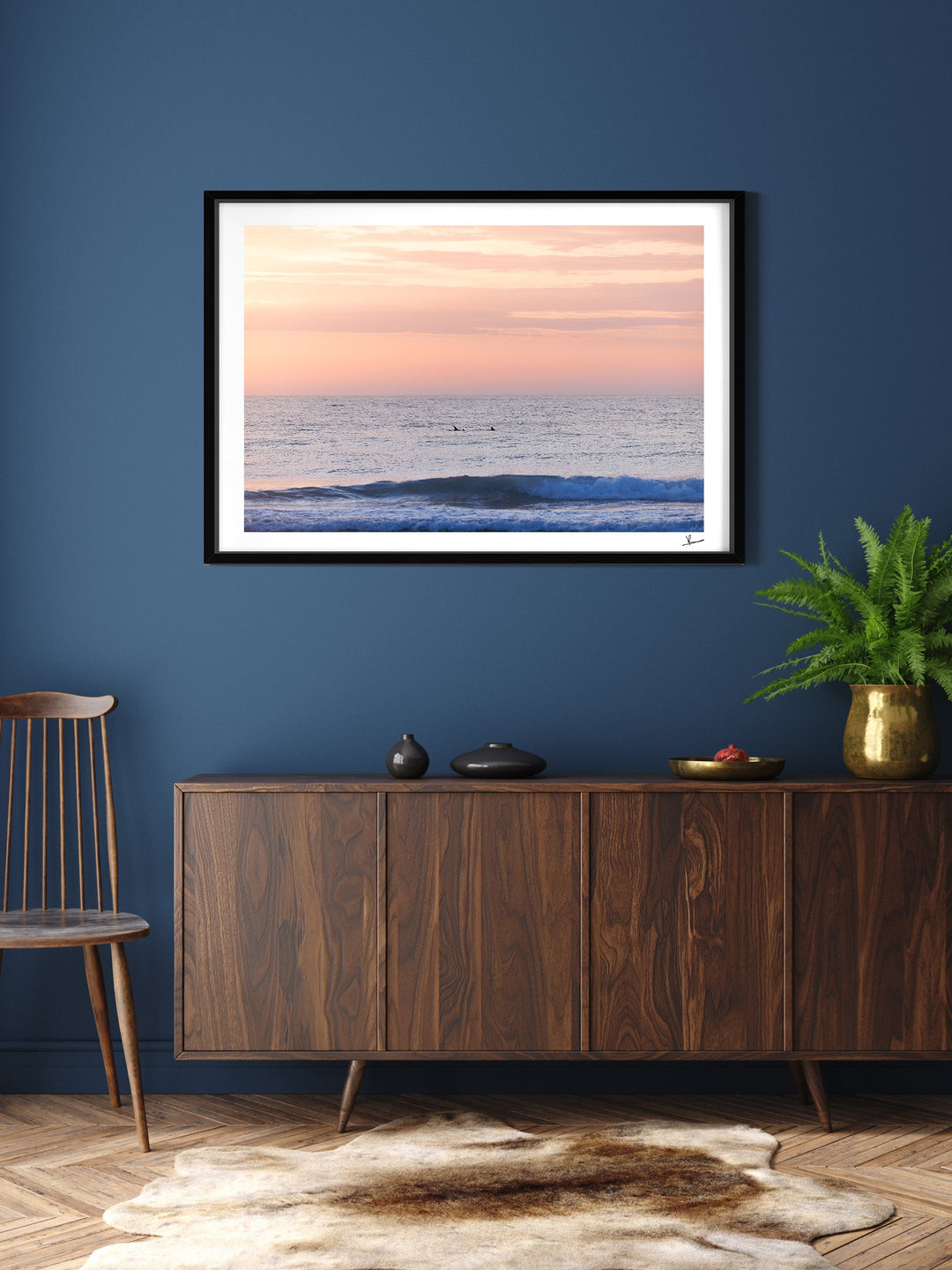 Pastel Sunrise with Dolphins (Boomerang Beach) - Wall Art Print - Australia Unseen