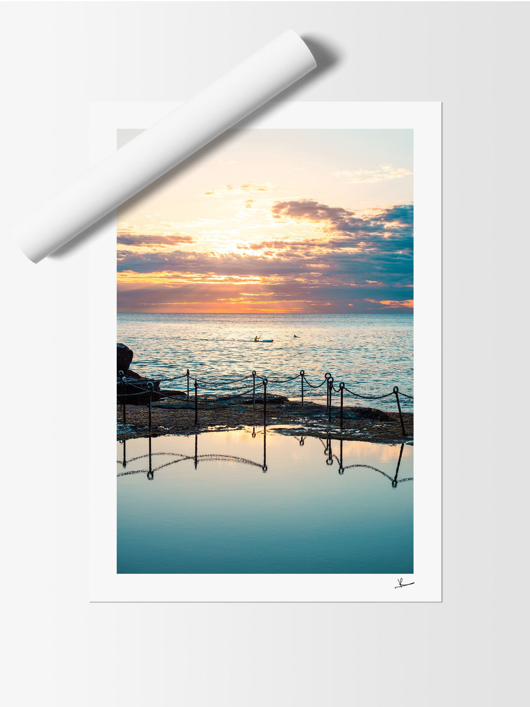 Sunrise with dolphins - The Bogey Hole 01 - Newcastle - Wall Art Print - Australia Unseen