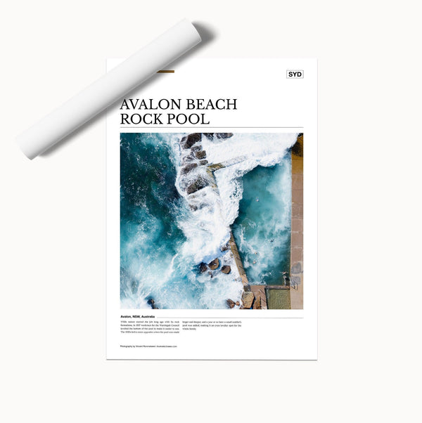 Avalon Beach Rock Pool Editorial Poster - Australia Unseen