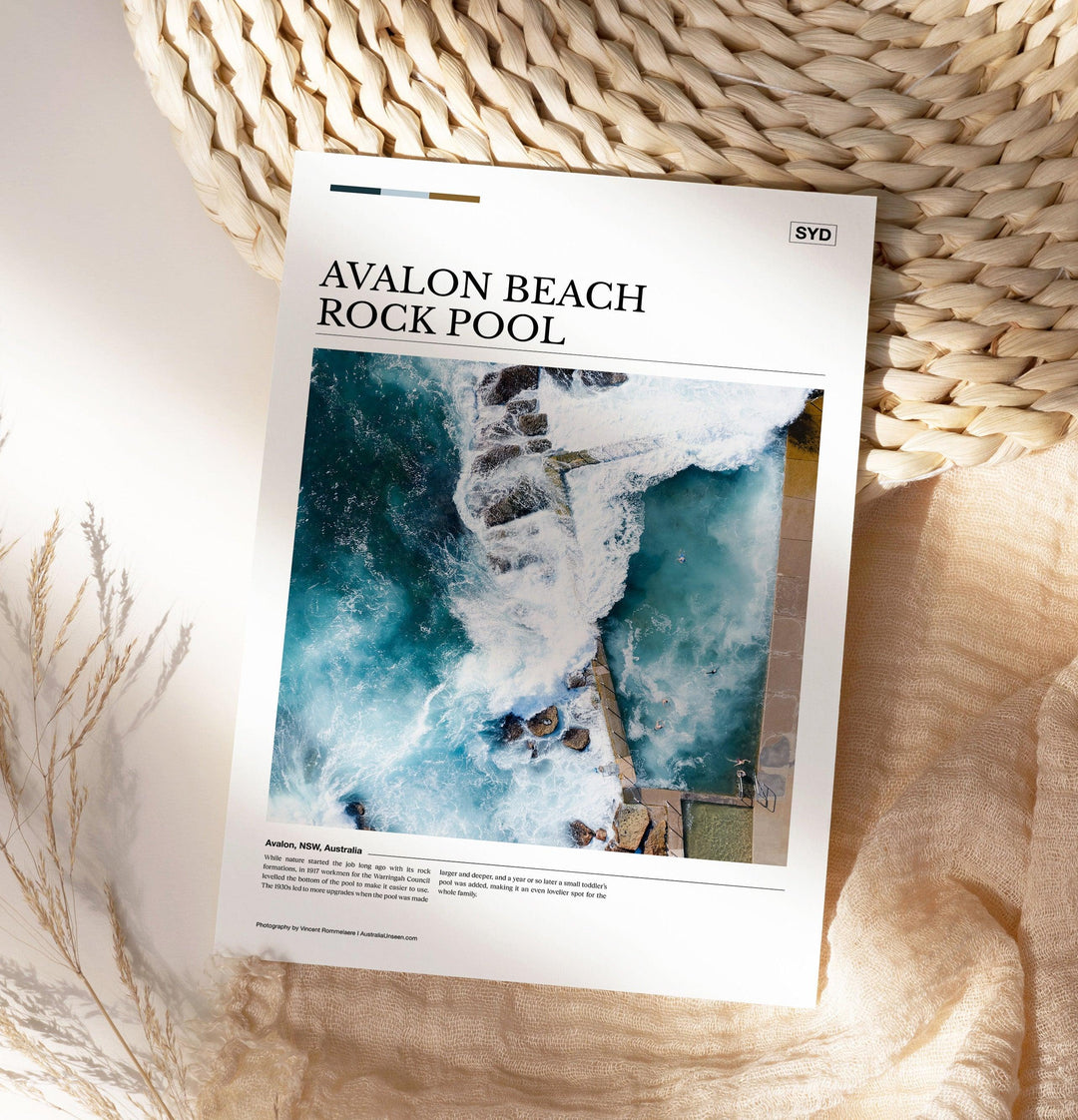 Avalon Beach Rock Pool Editorial Poster - Australia Unseen