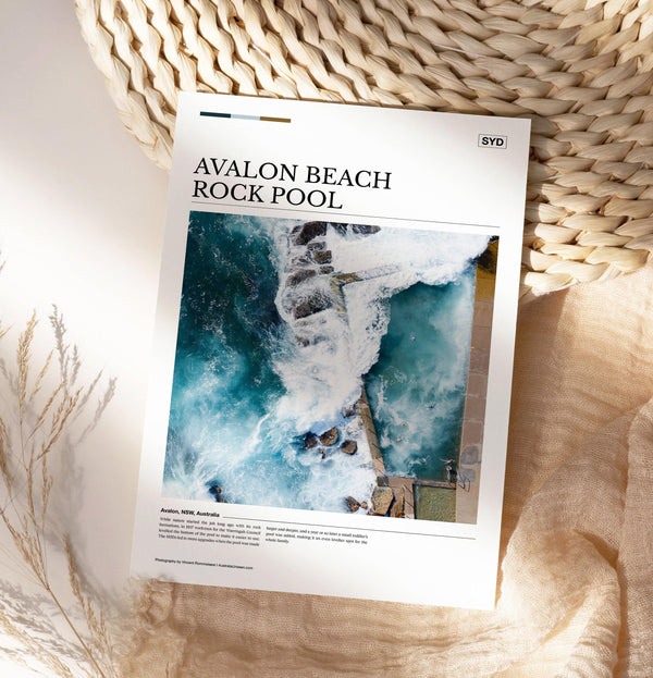 Avalon Beach Rock Pool Editorial Poster - Australia Unseen