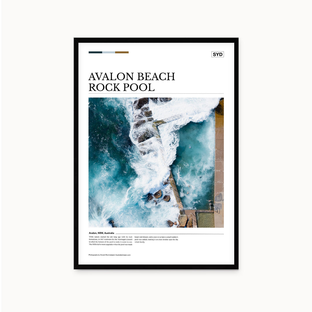 Avalon Beach Rock Pool Editorial Poster - Australia Unseen