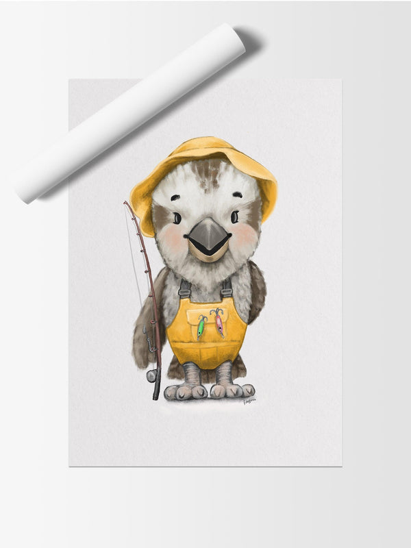 Billie the kookaburra | Children illustration | Art print kids decor nursery | Australian animals print - Australia Unseen