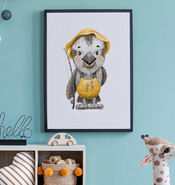 Billie the kookaburra | Children illustration | Art print kids decor nursery | Australian animals print - Australia Unseen
