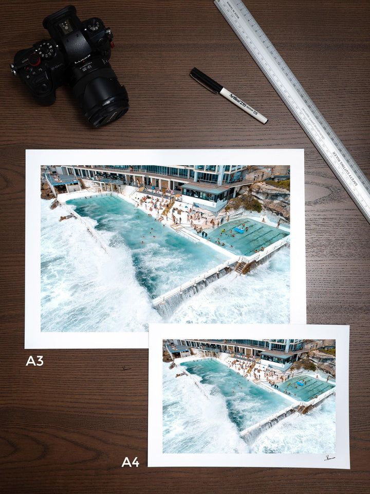 Bondi Icebergs Wipe Out 01 - Bondi Beach Wall Art Print - Australia Unseen
