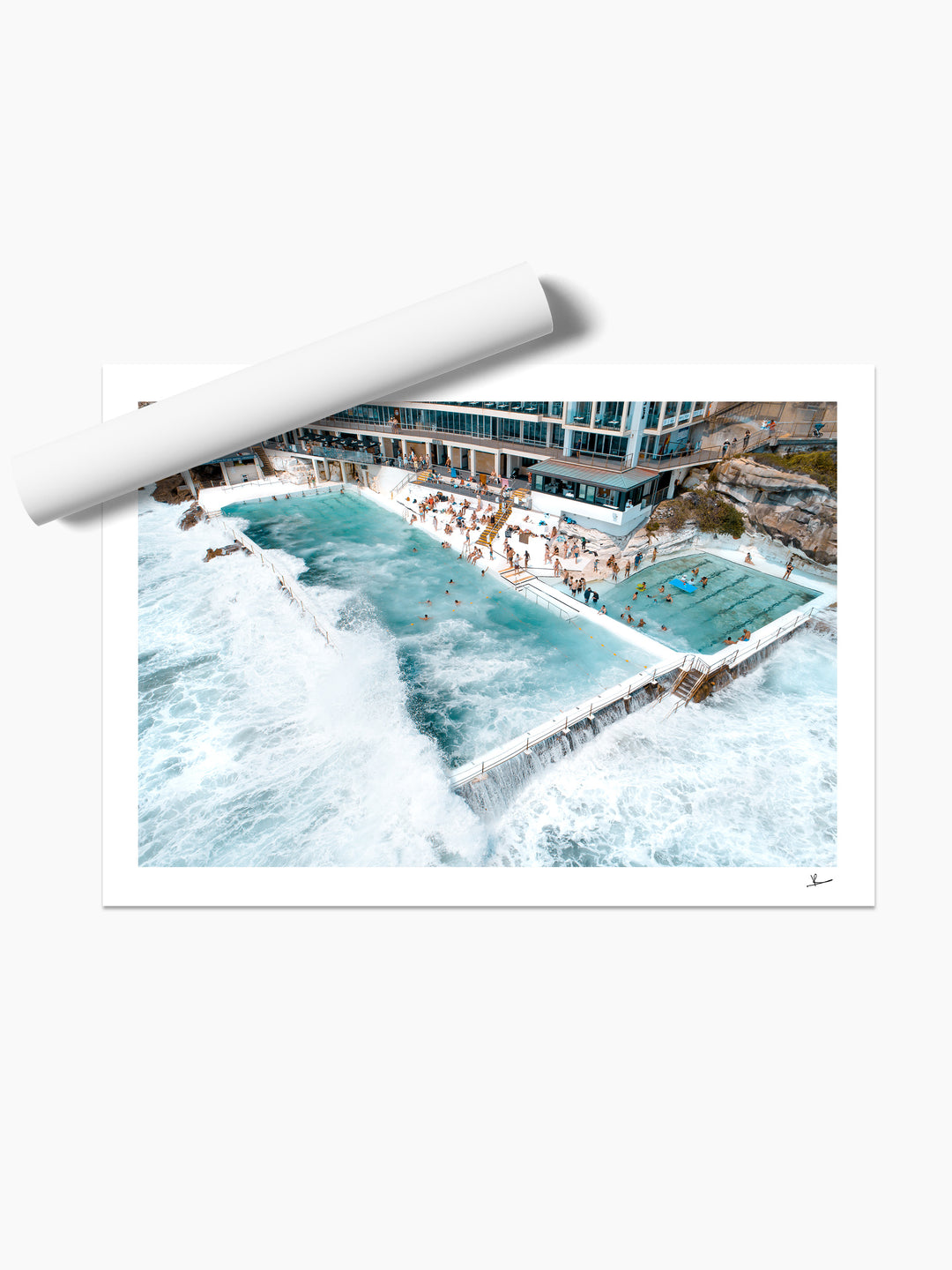 Bondi Icebergs Wipe Out 01 - Bondi Beach Wall Art Print - Australia Unseen