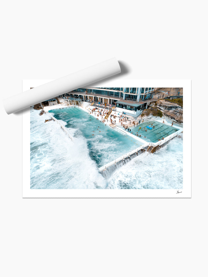 Bondi Icebergs Wipe Out 01 - Bondi Beach Wall Art Print - Australia Unseen