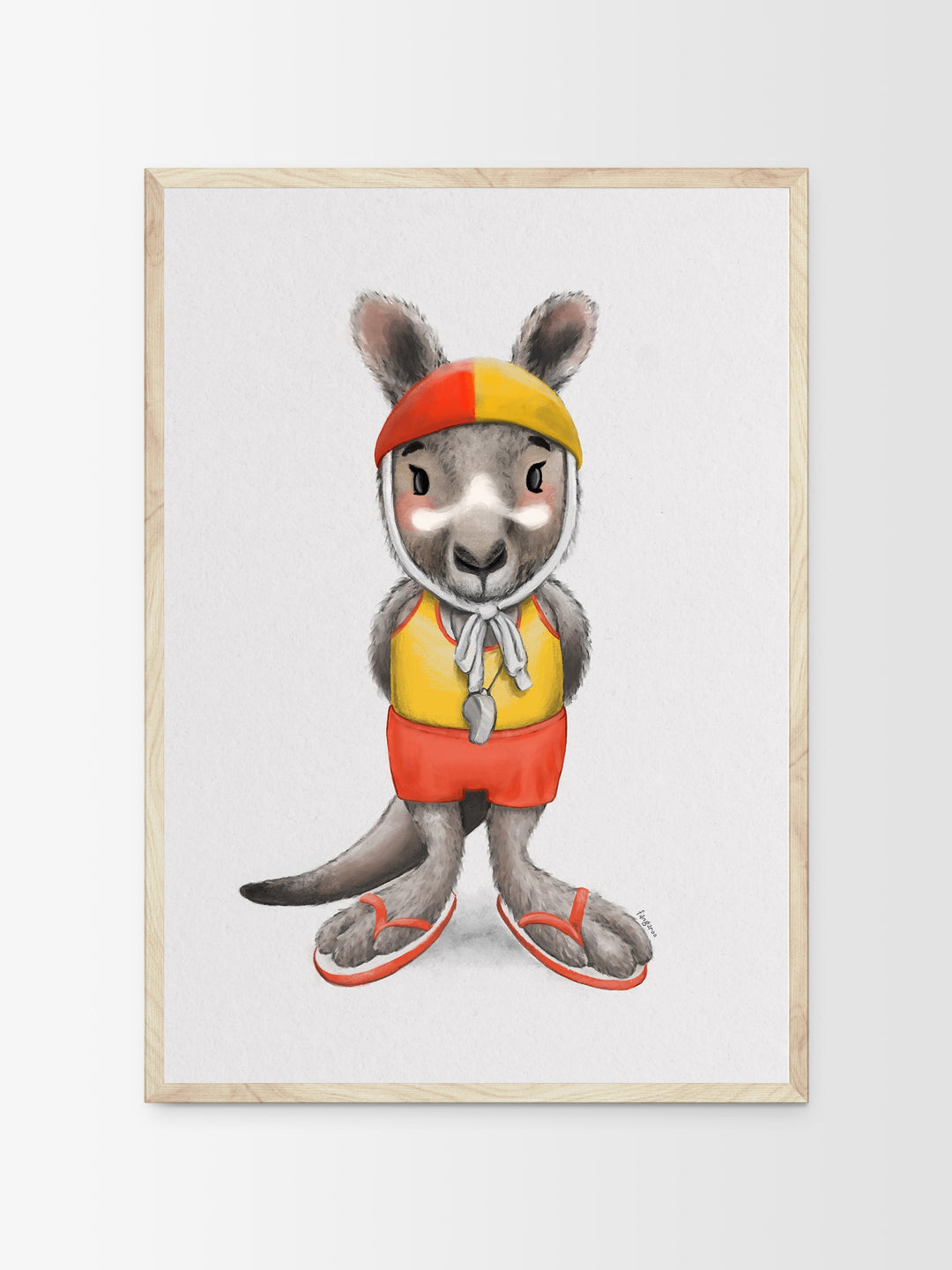 Charlie the kangaroo | Children illustration | Art print kids decor nursery | Australian animals print - Australia Unseen