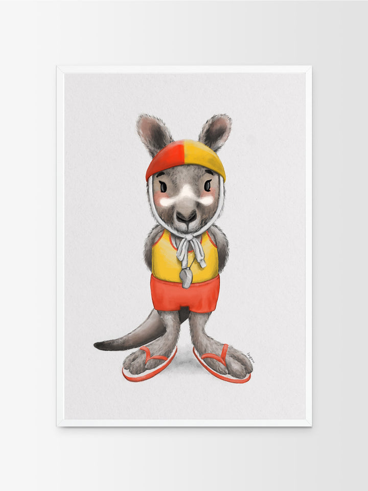 Charlie the kangaroo | Children illustration | Art print kids decor nursery | Australian animals print - Australia Unseen