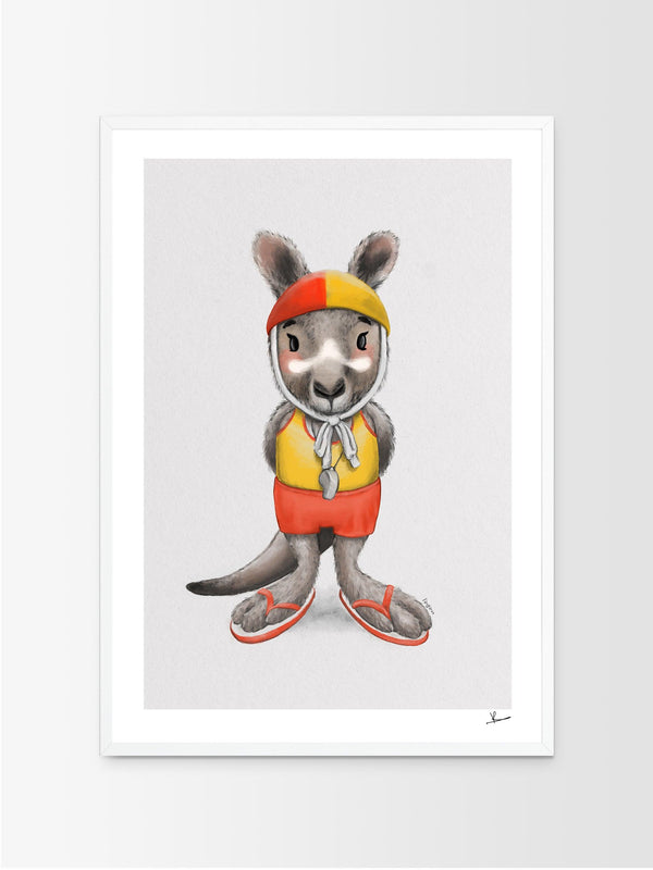 Charlie the kangaroo | Children illustration | Art print kids decor nursery | Australian animals print - Australia Unseen