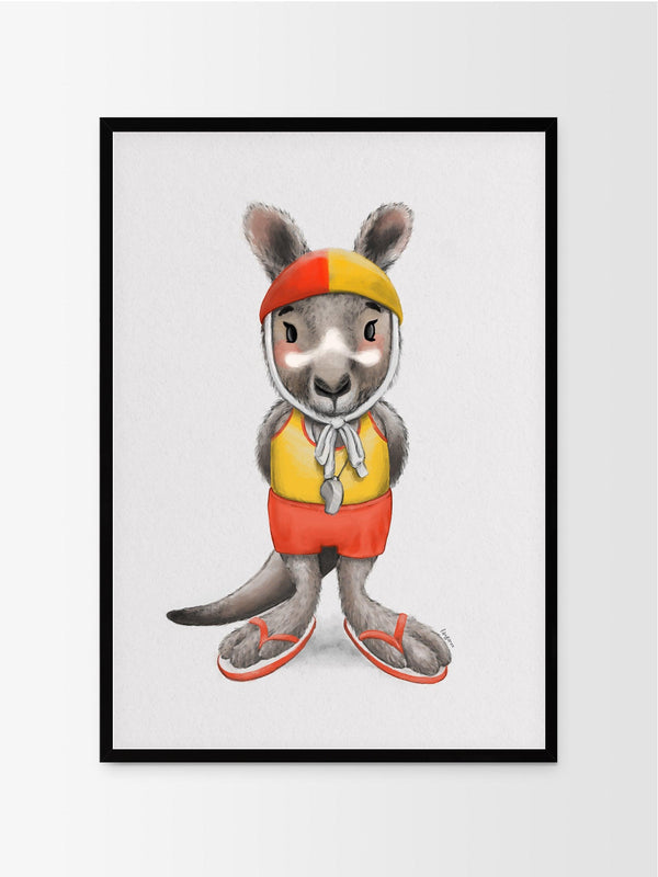 Charlie the kangaroo | Children illustration | Art print kids decor nursery | Australian animals print - Australia Unseen