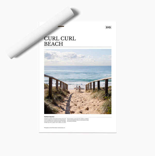Curl Curl Beach Editorial Poster - Australia Unseen
