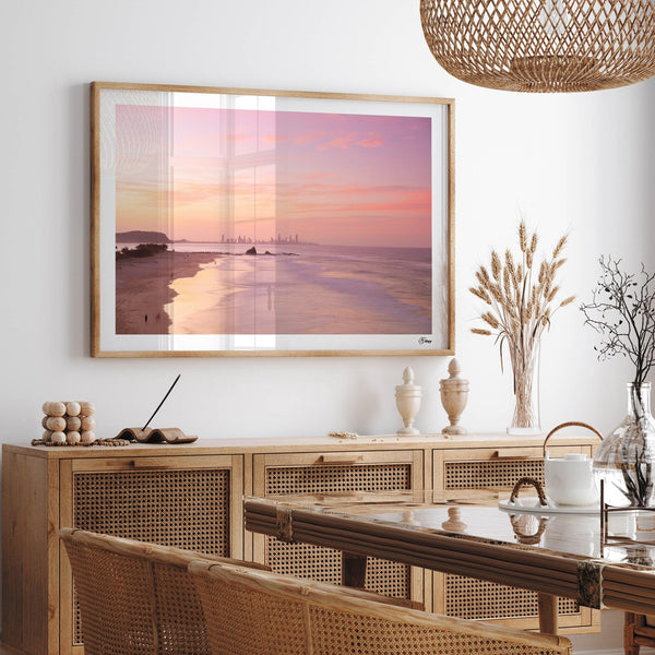 Currumbin Beach 04 - Soft Pink - Wall Art Print - Australia Unseen