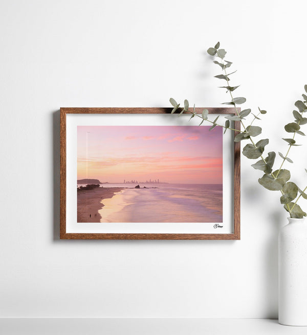 Currumbin Beach 04 - Soft Pink - Wall Art Print - Australia Unseen