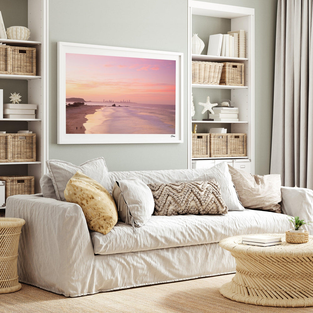 Currumbin Beach 04 - Soft Pink - Wall Art Print - Australia Unseen