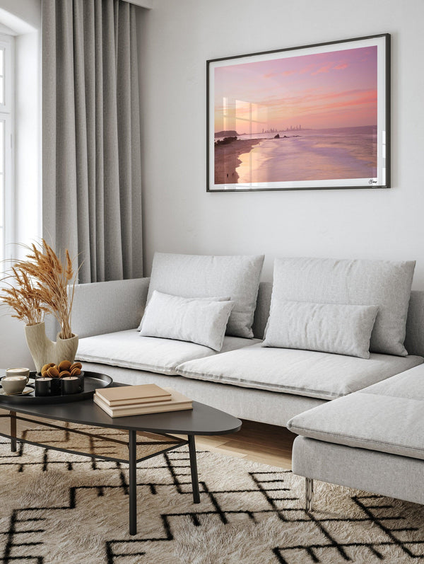 Currumbin Beach 04 - Soft Pink - Wall Art Print - Australia Unseen