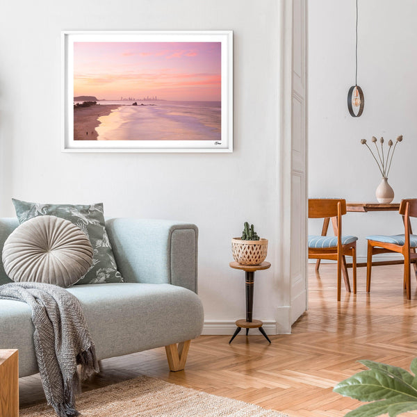 Currumbin Beach 04 - Soft Pink - Wall Art Print - Australia Unseen